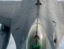 F-16 pilots, KC-135 crews team for mid-air refueling training